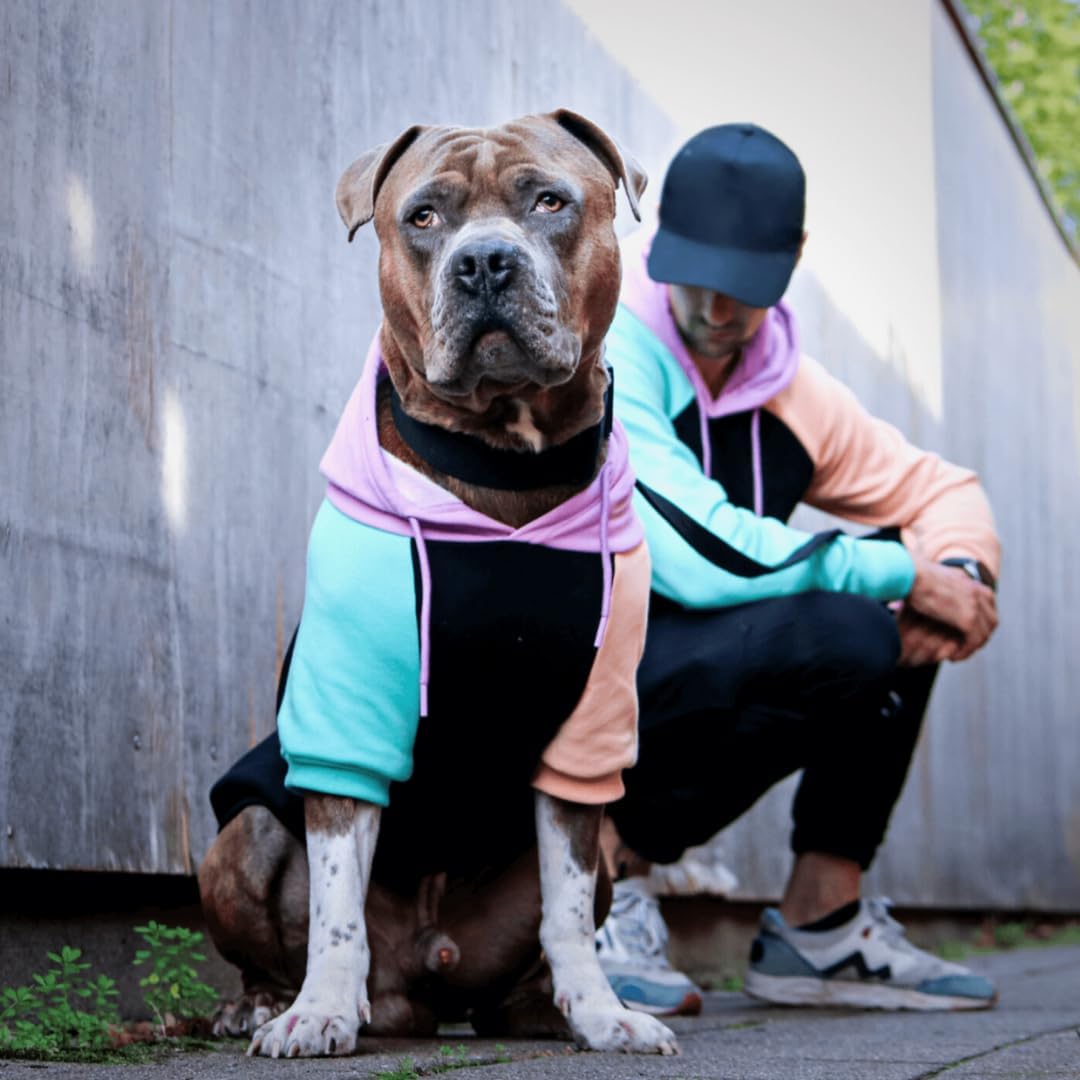 Spark Paws Dog Hoodie – Premium Dog Sweater for Small, Medium, and Large Dogs | Warm Outfits for French Bulldogs, Pitbull, Puppy, Winter Jacket Alternative - Cyber Punk - M