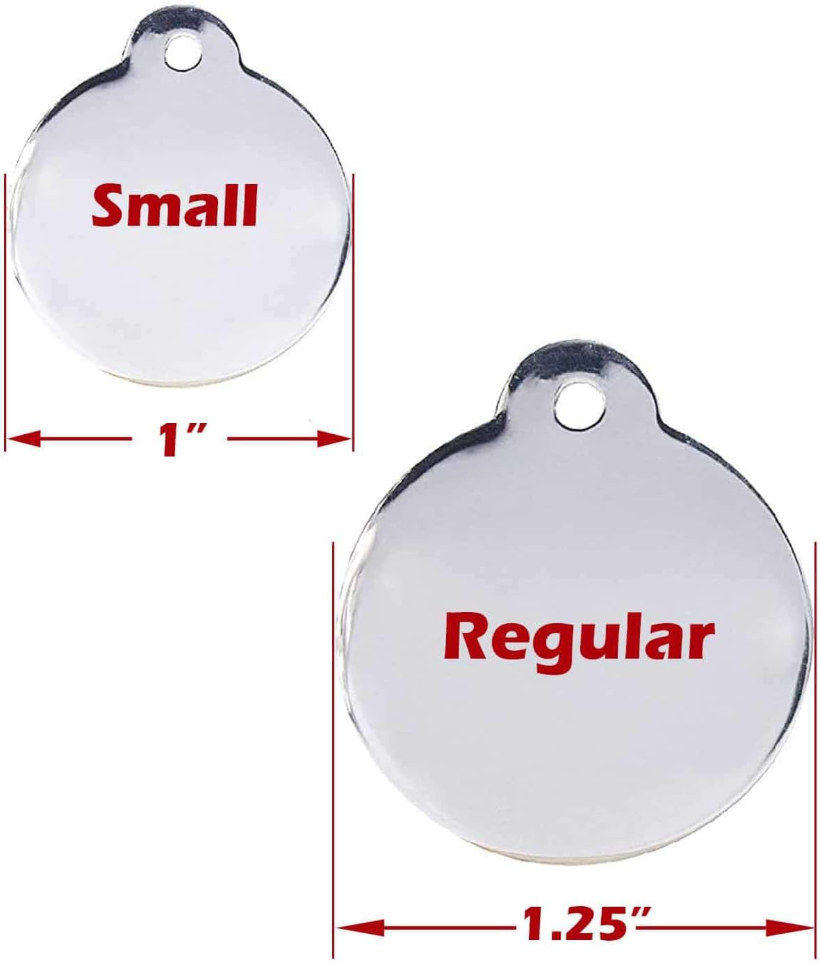 Engraved Pet Tag for Dogs and Cats - Personalized Front & Back up to 4 Lines of Text Custom Engraved ID, Round Paw Print Solid Plating Stainless Steel Black Small
