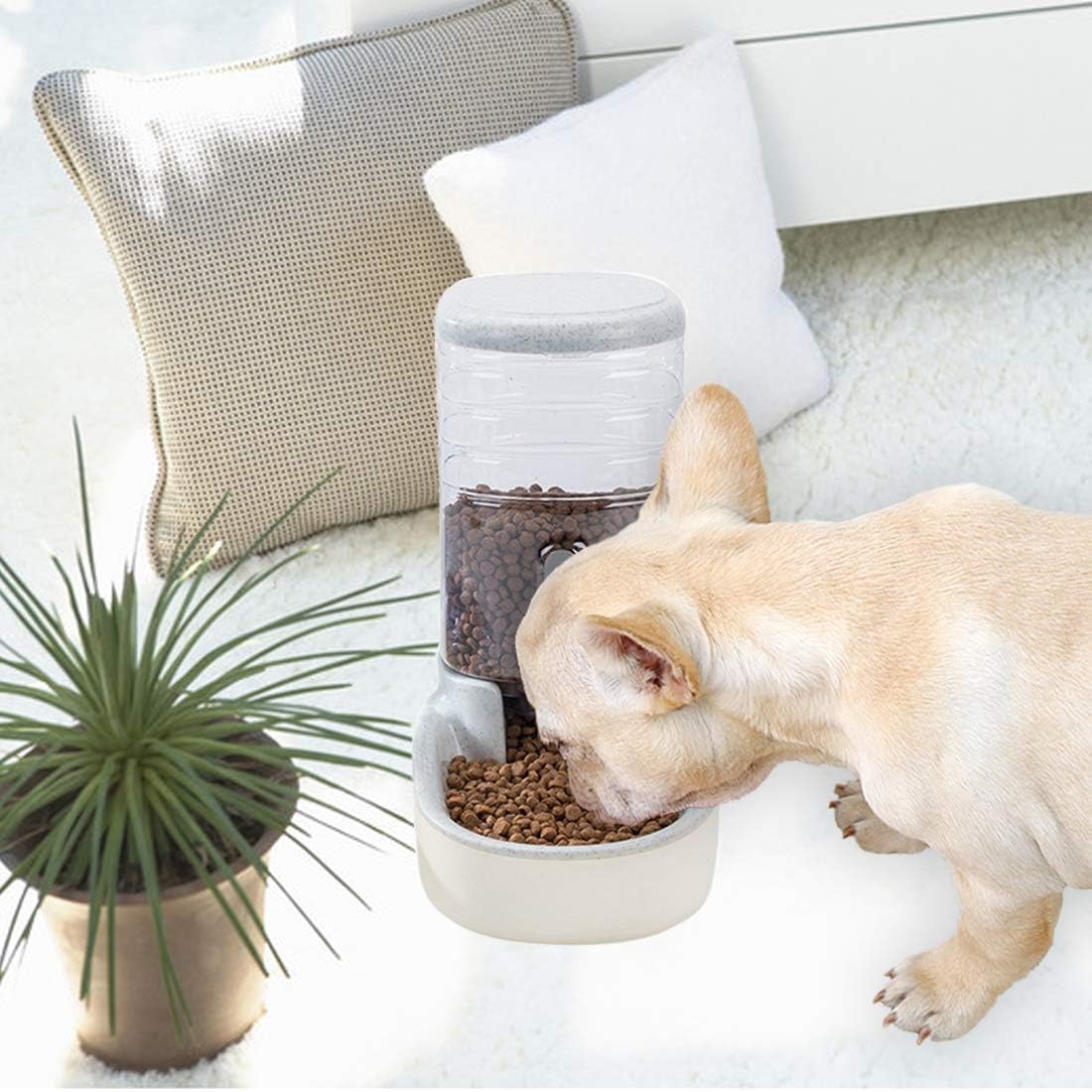 kathson Automatic Replenish Dog Food Dispenser Station,Easily Clean,1 Gallon Gravity Feeder Cat Eating Bowl,Large Capacity Pet Self Feeding for Dogs, Cats Small Pets Puppy Kitten Rabbit Bunny