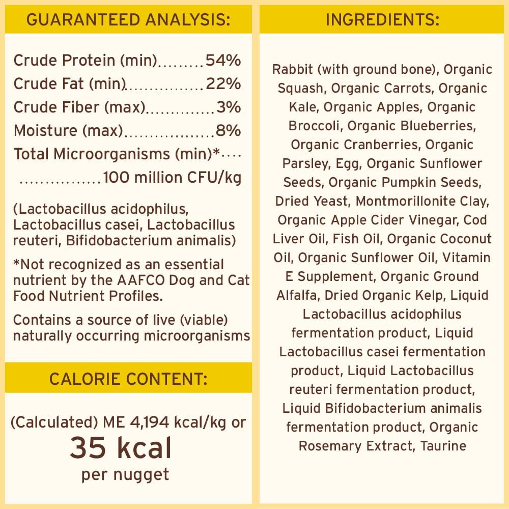 Primal Freeze Dried Raw Dog Food Nuggets, Rabbit, Complete & Balanced Meal, Also Use as Topper or Treat, Premium, Healthy, Grain Free, High Protein Raw Dog Food, 14 oz
