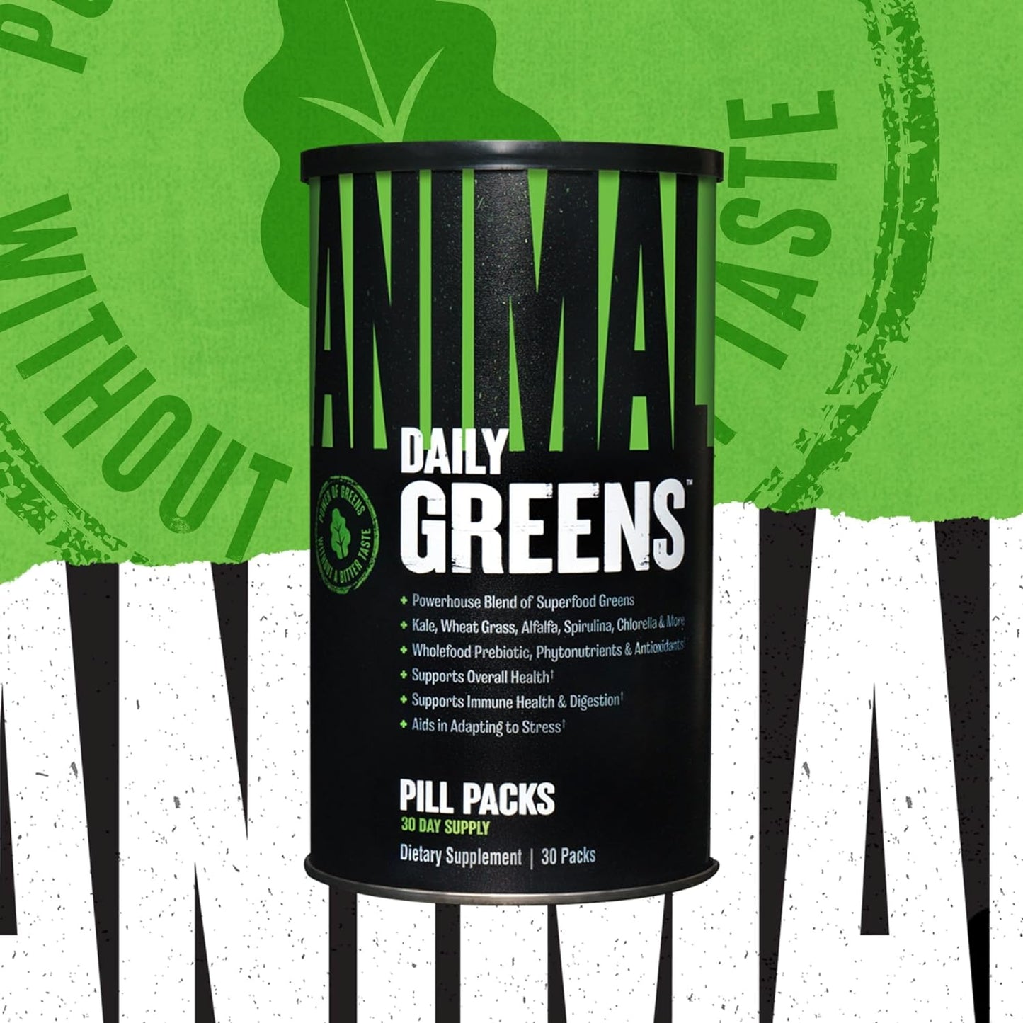 Animal Daily Greens Pill Packs - Kale, Wheat Grass, Alfalfa & More - Convenient Prebiotic and Probiotic Superfood Blend for Superior Digestion, Gut Health, and Immunity For Men & Women - 30 Day Supply