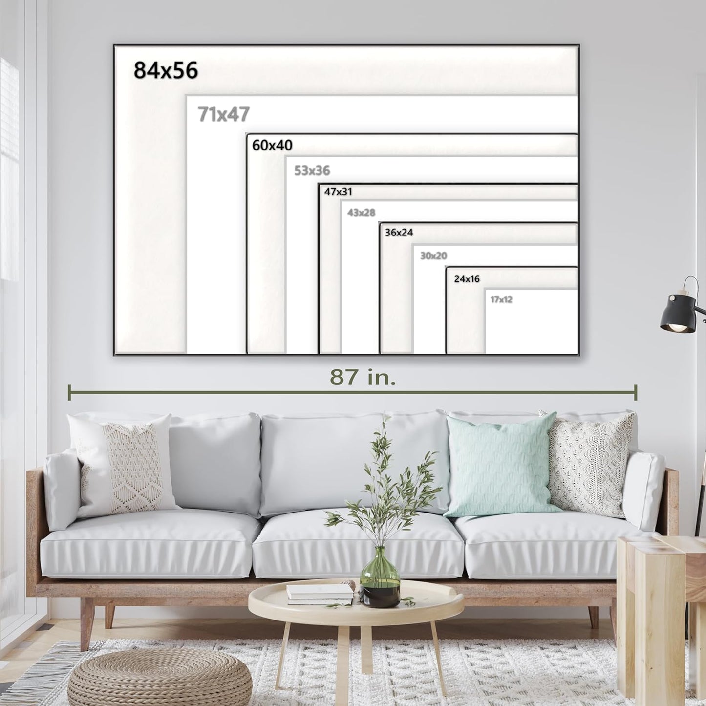 Nature Wall Art Prints - Ocean Forest Mountain Lake Canvas Landscapes - Small to Extra Large Living Room Bedroom Kitchen Bathroom Décor (Blue Sky Through Yellow Autumn Trees, 35L" x 53W")