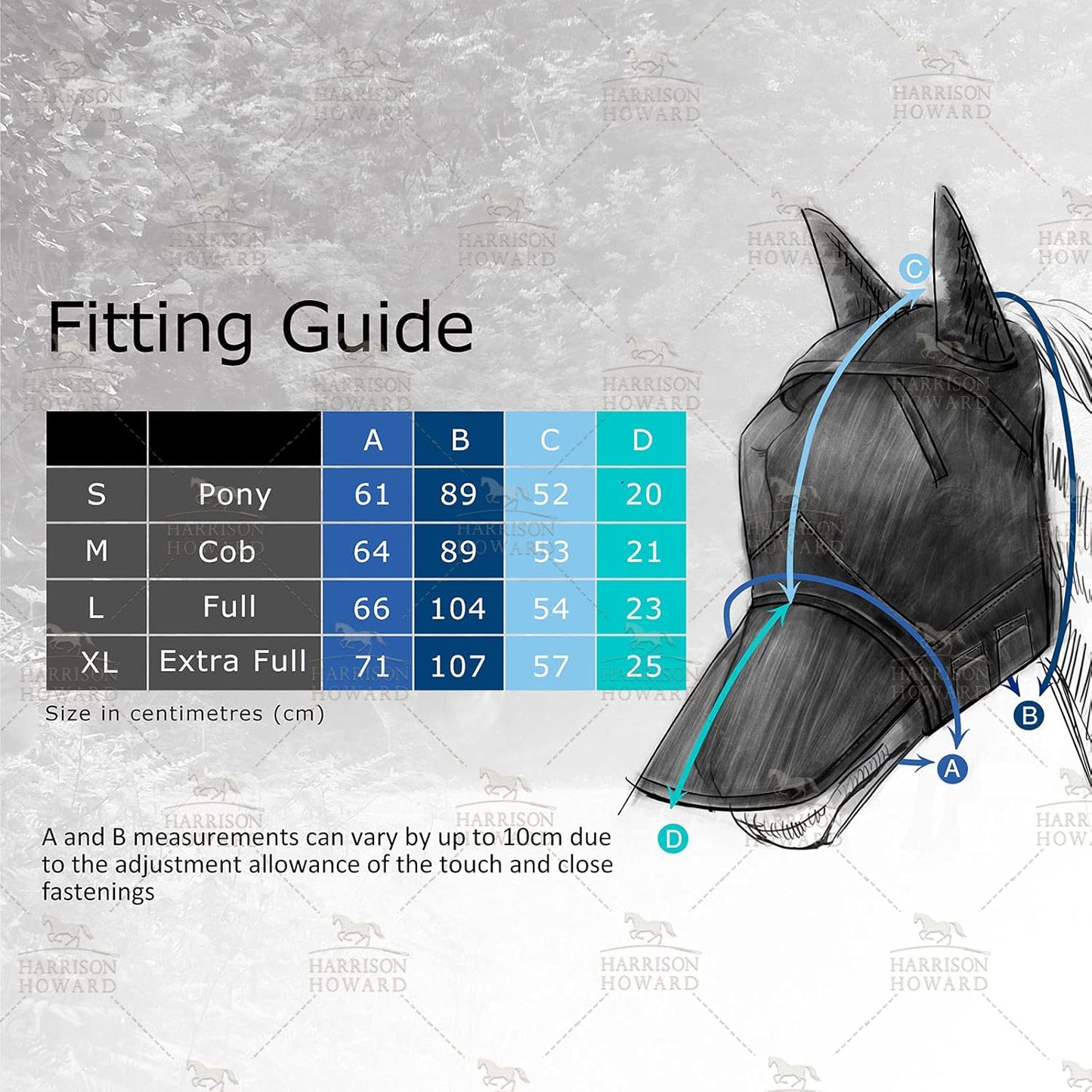 Harrison Howard LumiVista Horse Fly Mask Standard with Ears UV Protection for Horse Tribal Rhombus M Cob