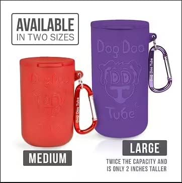 Dog Doo Tube Filled Dog Waste Bag Holders - Reusable Dog Poop Bag Tubes Designed to Keep in Odors and Germs