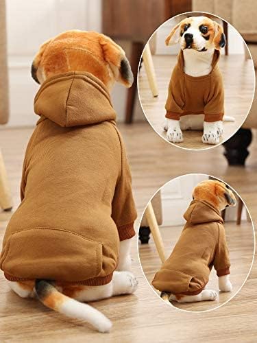 6 Pieces Dog Hoodie Dog Clothes Sweaters with Hat, Pet Winter Clothes Warm Hoodies Coat Sweater for Small Dogs Chihuahua (M)