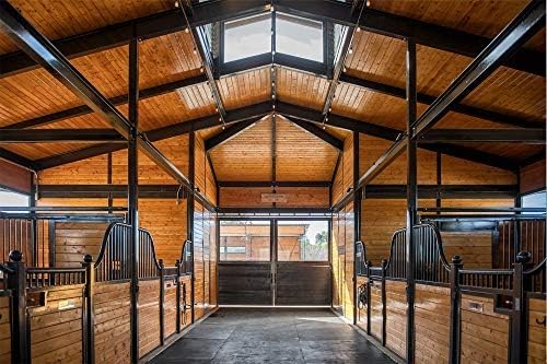 American Floor Tiles - Heavy Duty Stall Tiles - Stable/Horse Tiles - Thick, Durable Rubber Flooring Solid Black 8' x 16' Set 1/2" Thick (32 Tiles Total)
