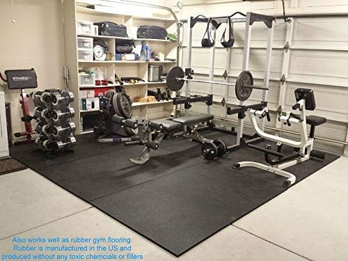 American Floor Mats - Heavy Duty Stall Tiles - Stable/Horse Flooring - Thick, Durable Rubber Solid Black 6 Border Tiles 1/2" Thick Expansion Set
