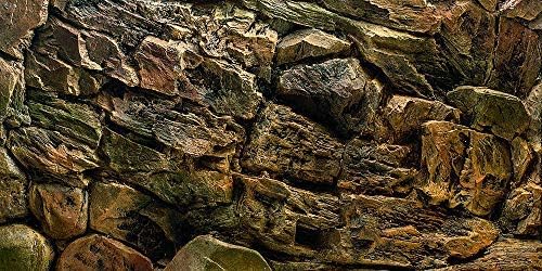 Rock Wall Aquarium Background Poster PVC Fish Tank Decor Landscape 24 36 48 72 (72" x 30"/ 183 x 76cm)
