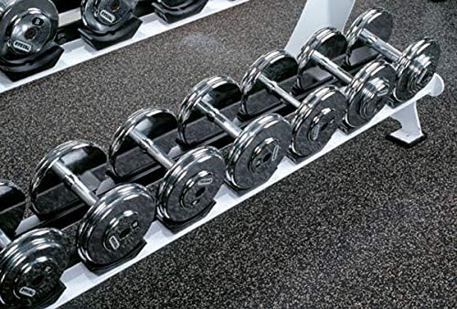 American Floor Mats 1/4in (7mm) Thick 10% Blue/Grey 4' x 4' Heavy Duty Rubber Rolls, Protective Exercise Mats, Home Gym Rubber Flooring