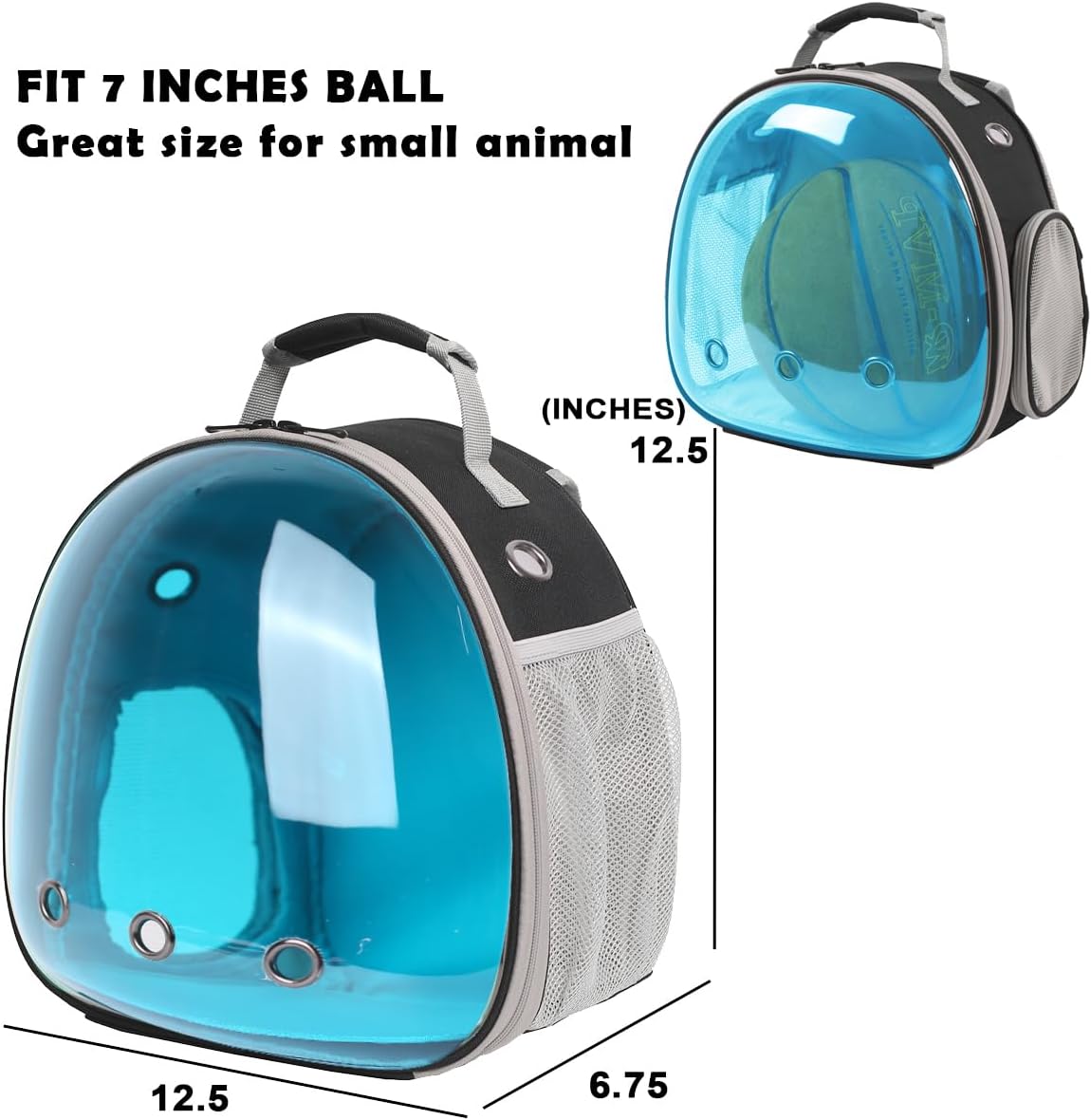 Bearded Dragon Travel Carrier Backpack with Soft Warm Mat Set,Lizard Backpack Carrier,Space Capsule Clear Bubble Window Astronaut Reptile Carrier Backpack for Guinea Pig,Sugar Glider,Bunny
