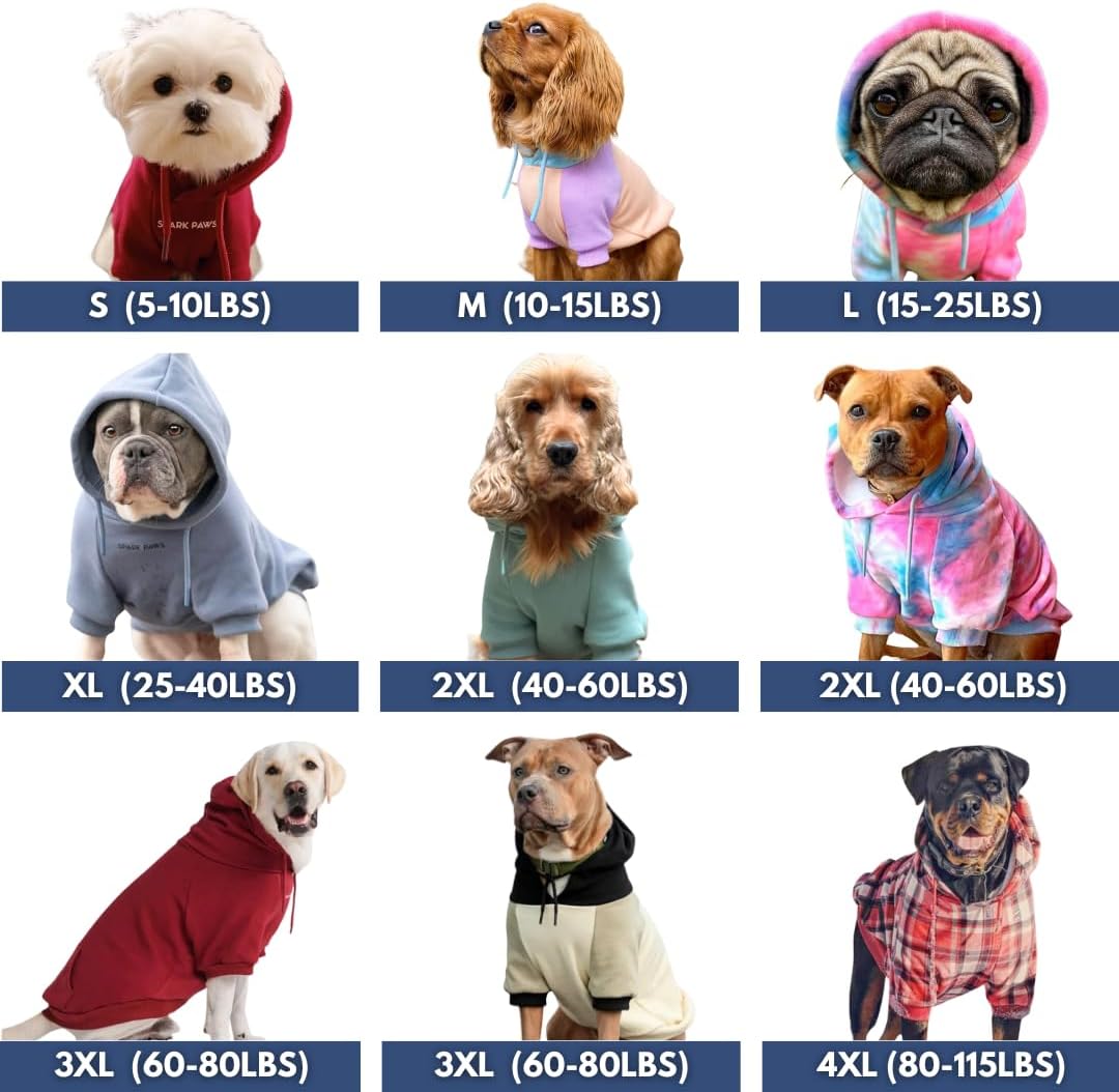 Spark Paws Dog Hoodie – Premium Dog Sweater for Small, Medium, and Large Dogs | Warm Outfits for French Bulldogs, Pitbull, Puppy, Winter Jacket Alternative - Green Plaid - 3XL
