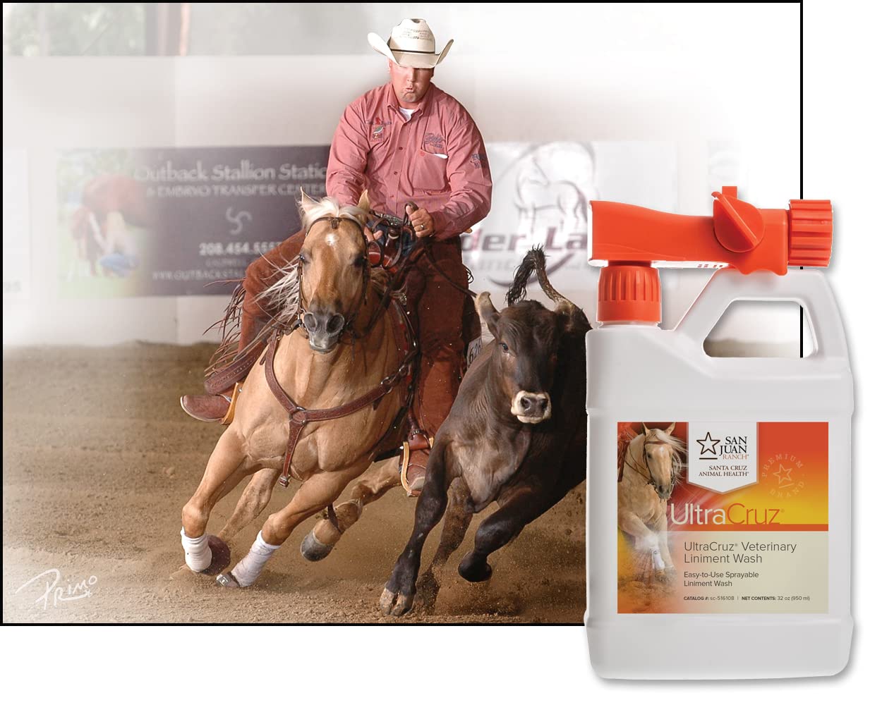 UltraCruz® Veterinary Liniment Wash for Horses, 32 oz with Travel Sprayer