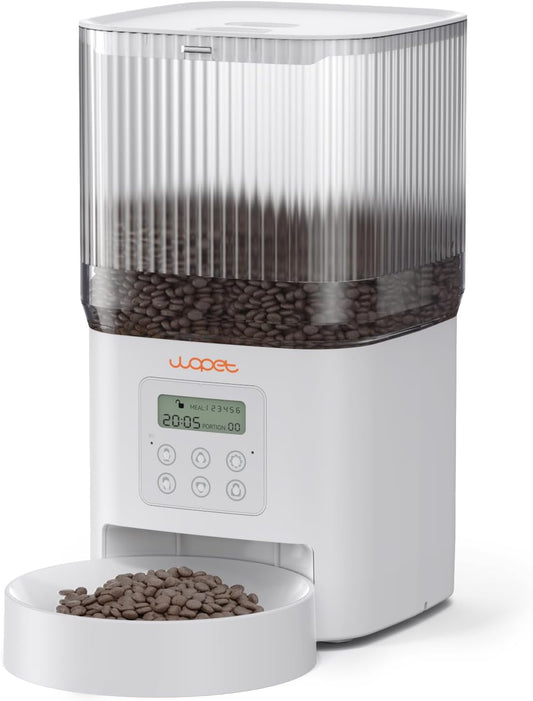 WOPET Automatic Cat Feeder, WiFi Automatic Dog Feeder with APP Control for Slow Feeding, Cat Food Dispenser with 10S Voice Record, Up to 10 Meals Per Day for Cats and Dogs
