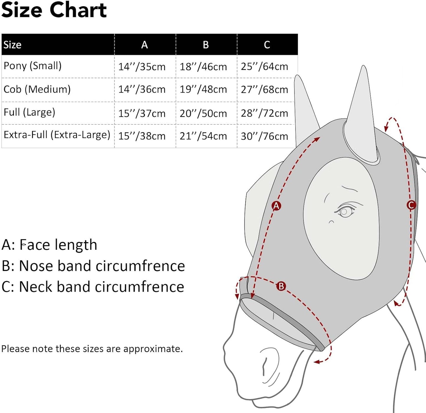 Harrison Howard Super Comfort Stretchy Fly Mask Large Eye Space with UV Protection Soft on Skin with Breathability Doodle Aztec M Cob