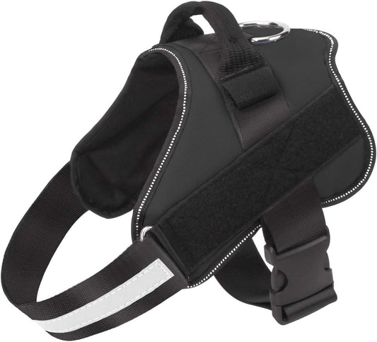 Bolux Dog Harness, No-Pull Reflective Dog Vest, Breathable Adjustable Pet Harness with Handle for Outdoor Walking - No More Pulling, Tugging or Choking (Black, XS)