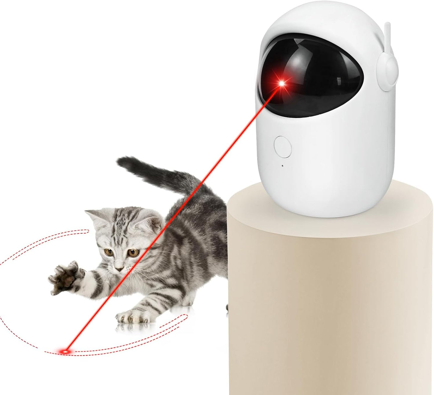 Laser Cat Toys for Indoor Cats Interactive Cat Toy 3 Speed Modes with Timer Rechargeable Rechargeable 3 Adjustable Circling ranges for Cats/Kitten/Dogs
