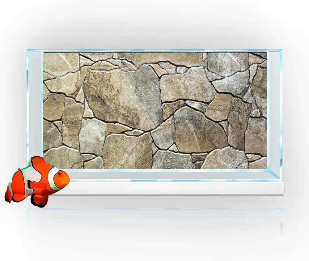 72X24IN Marble Aquarium Background, Art Marble Aquarium Background, Natural Marble Glass Terrarium Background with 8 EVA Double-Sided Tape