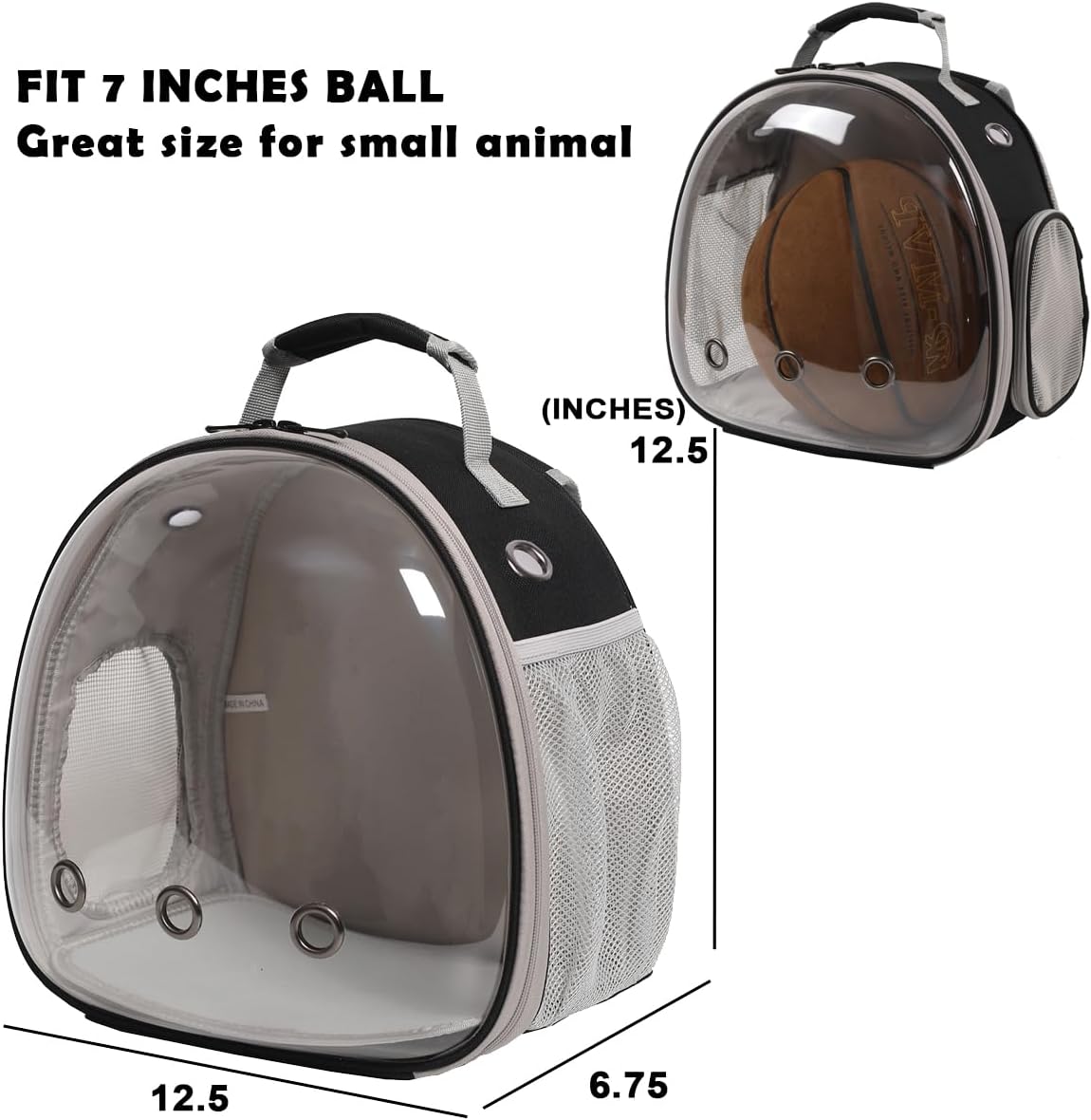 Bearded Dragon Travel Backpack with Harness and Leash Set,Lizard Backpack Travel Carrier,Space Capsule Clear Bubble Window Astronaut Reptile Carrier Backpack for Kids, Airline Approved