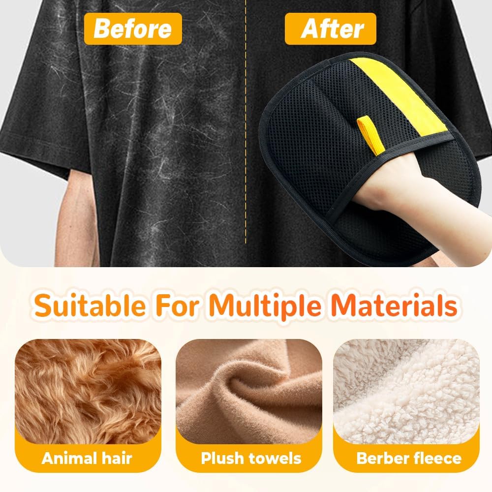Pet Hair Removal Glove for Cats & Dogs, 2025 Upgrade Pet Hair Remover Glove, Electrostatic Pet Hair Removal Gloves for Dogs and Cats, Reusable Pet Hair Remover Glove (3)
