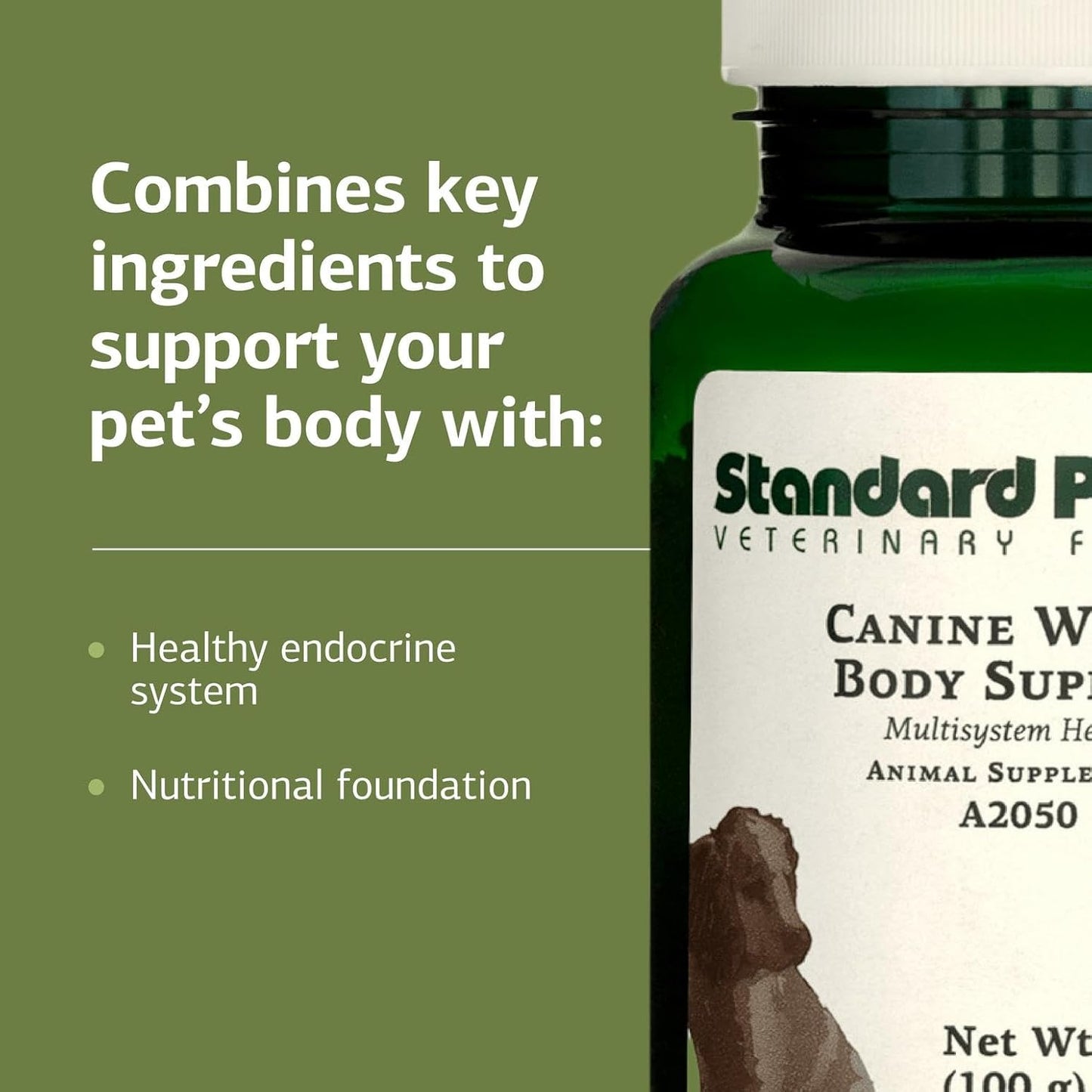Standard Process Inc. Canine Whole Body Support - Multisystem Support Supplement for Canines - Nutritional Powder for Daily Health Maintenance - Multisystem Supplement Formula - 100 g