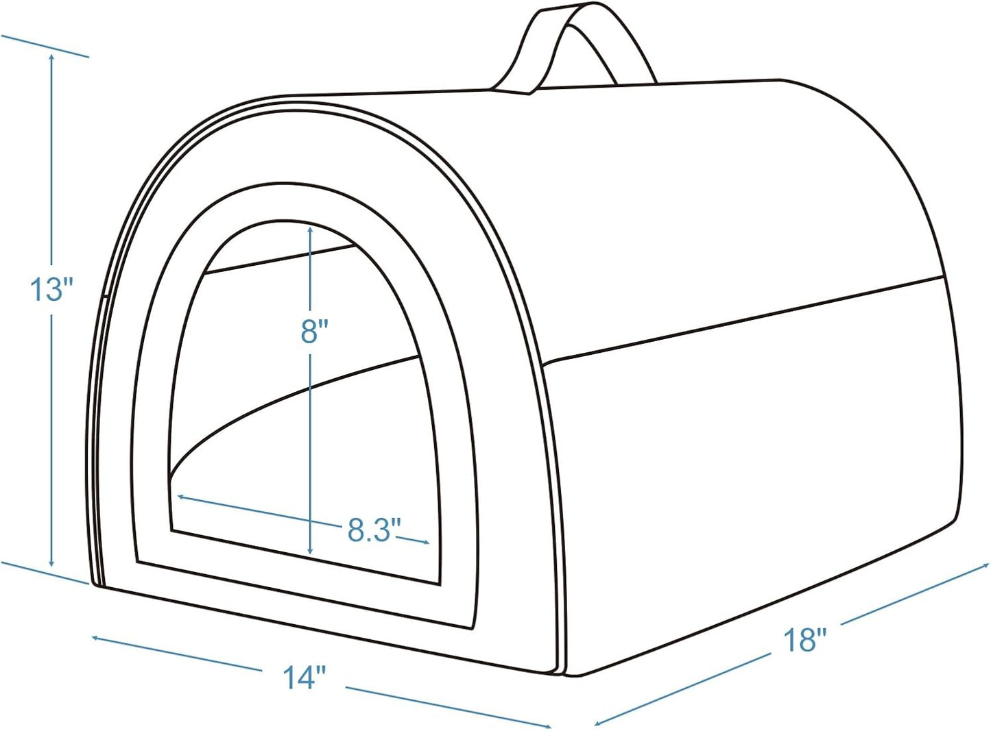 Jiupety Indoor Dog House, 2 in 1 Portable Foldable House Bed with Cover, Pet Tent & Cave Bed for Cats and Small Dogs, M(18"×14"×13"), Up to 9 Lb, Grey