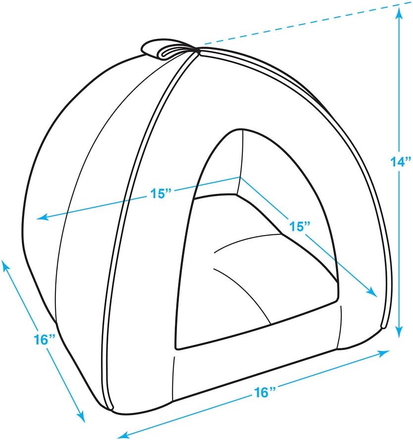 Pet Tent-Soft Bed for Dog and Cat by Best Pet Supplies - Gray Linen, 16" x 16" x H:14"