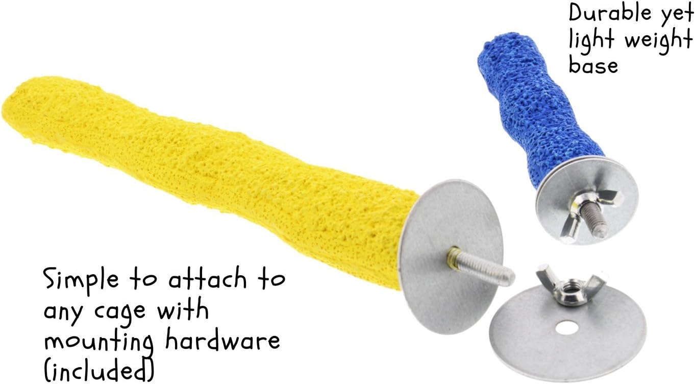 Comfort Grip Safety Perch for Bird Cages - Pedicure Perch for Birds to Keep Nails and Beaks in Top Condition - Safe Easy to Install Bird Cage Accessories - X-Small 4.5"