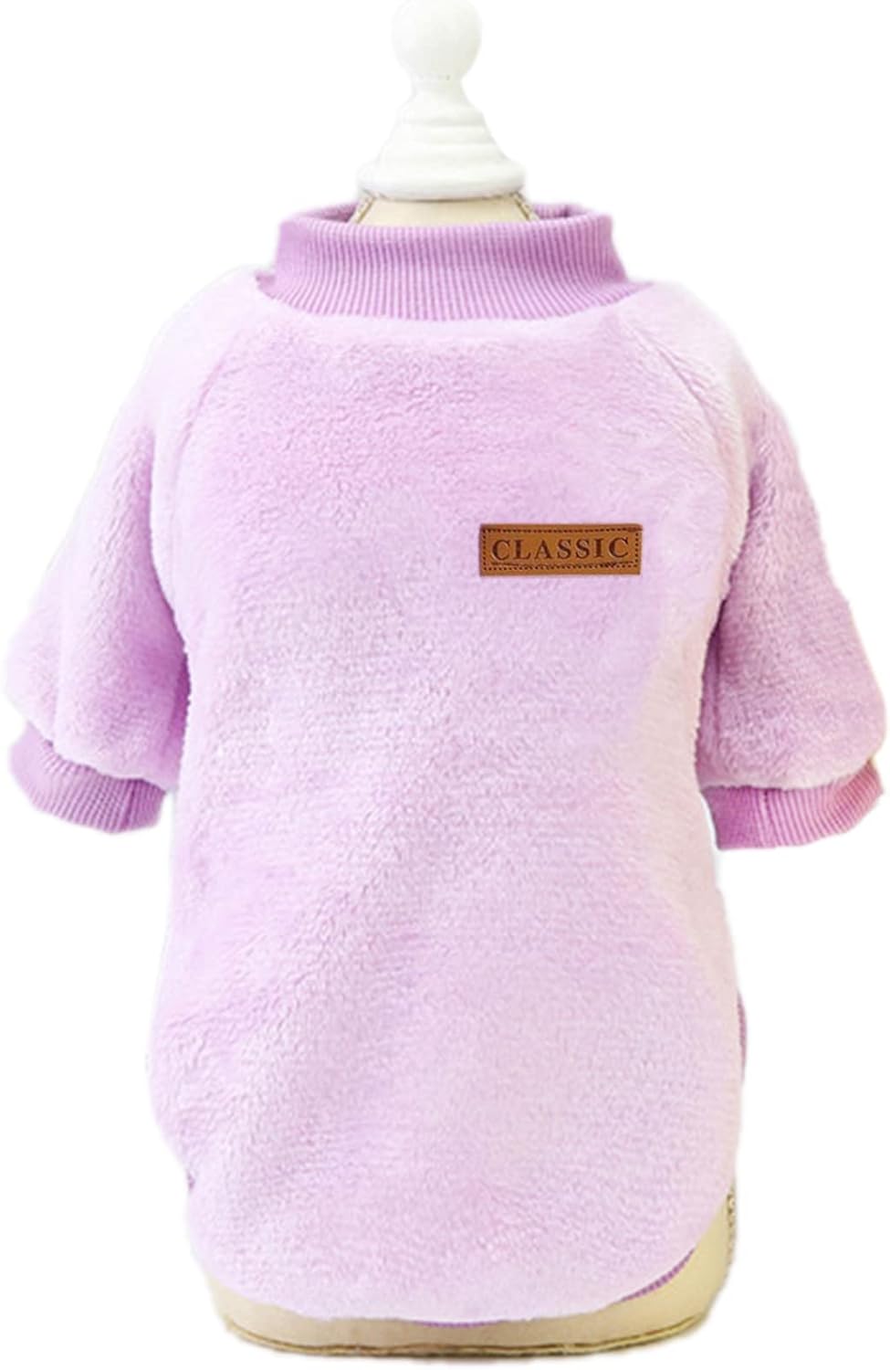 Jecikelon Pet Dog Clothes Dog Sweater Soft Thickening Warm Pup Dogs Shirt Winter Puppy Sweater for Dogs (Z01-Purple, X-Small)