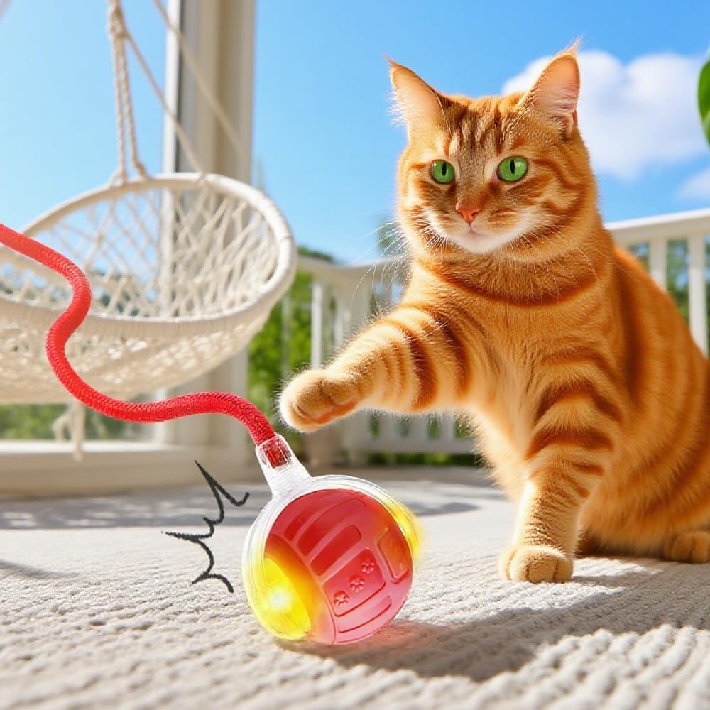 2026 New Interactive Pet Toy Ball, Smart Interactive Toy Ball for Cats & Dogs, Electric Rolling Pet Toy Ball, Rechargeable Interactive Cat Toys for Bored Indoor Cats Kittens to Keep Busy (Gray)