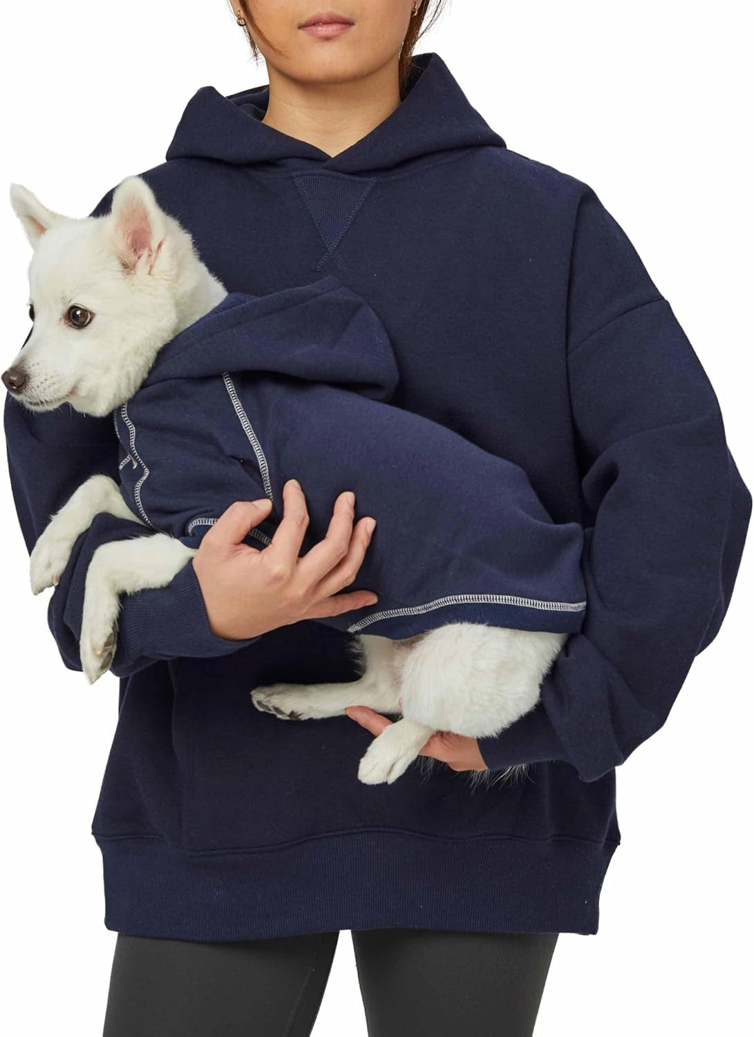 Blueberry Pet Essentials Dog Hoodie – 20 inch, Cotton‑Blend Sweatshirt with Hood, Midnight Blue, Machine‑Washable Small‑Dog Jersey