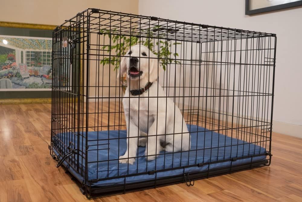 K9 Ballistics Tough Ripstop Orthopedic Dog Crate Bed - Durable Pad with Washable Cover, for Wire Crates, Tie-Downs Included, Size: Small 29"x18", Light Gray Velvet