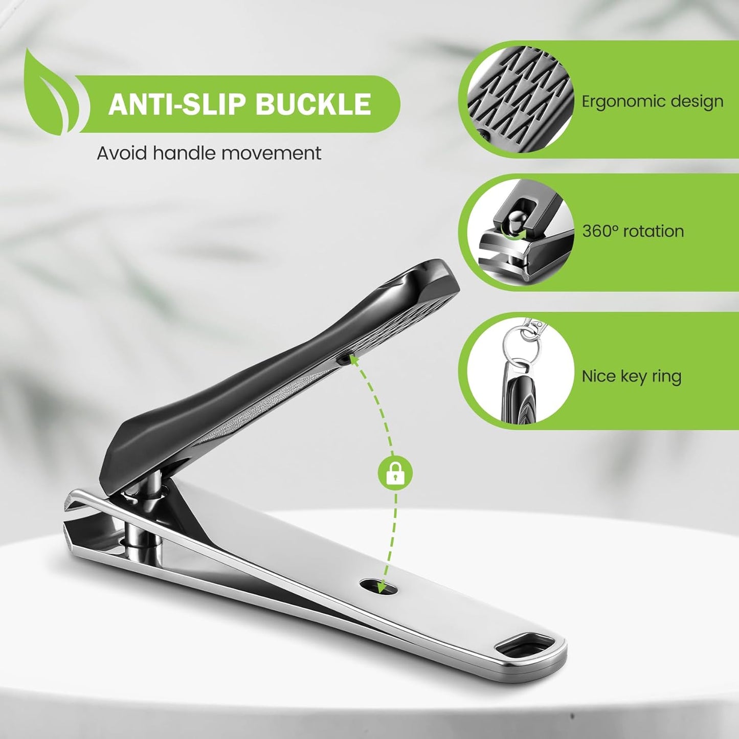 BEZOX Fingernail Clippers Set, Precision Cutting Finger Nail Clipper for Adult Men and Women, Ergonomic Design Toe Nail Cutter Trimmer