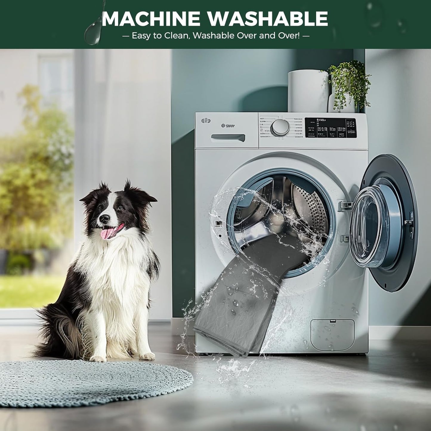 FXW Washable Pee Pads for Dogs, Puppy Pads with Super Absorbent, Specifically Designed for Potty Training, 35" Square, Gray, 2 Packs