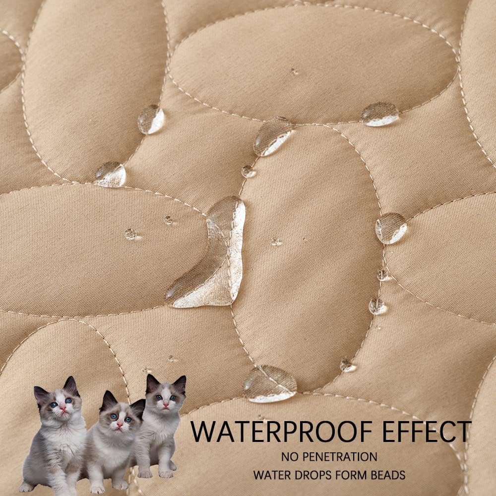 Ameritex Pet Bed Cover Dog Bed Blanket for Sofa and Furniture Waterproof New Pattern Design (30x70 Inch, Beige)