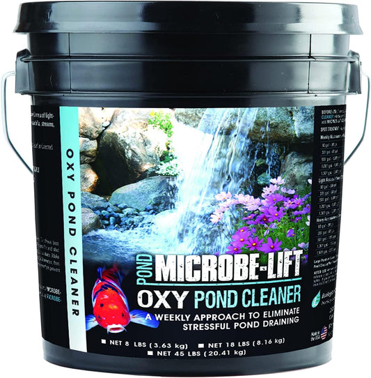 MICROBE-LIFT OPCMD Oxy Pond Cleaner Treatment for Ponds, Fountains, and Water Gardens, Deep Cleans Light to Heavy Debris on Rocks, Waterfalls, and Planters, 8 Pounds