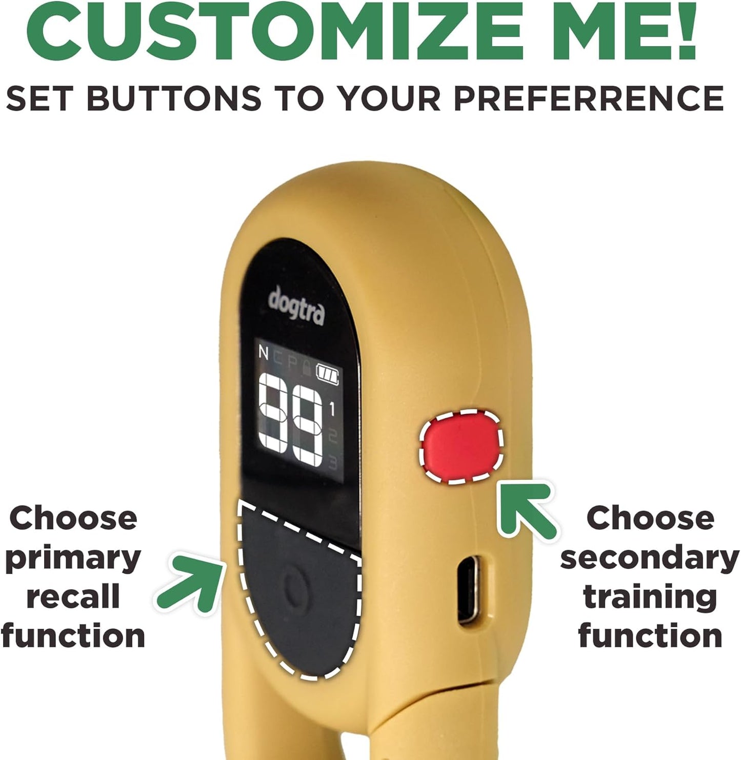 Dogtra CUE Gen 2 Tan – Customizable E-Collar for Dogs Training Collar with Remote – Easy, Safe, Beginner-Friendly Design – 99 Levels, Vibration, Boost, Waterproof, Rechargeable, 400-Yard Range