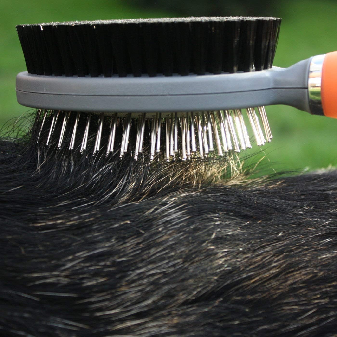 GoPets Pet Grooming Kit Bundle With 2 Sided Pin and Bristle Comb + Professional Self-Cleaning Slicker Brush for Dogs and Cats
