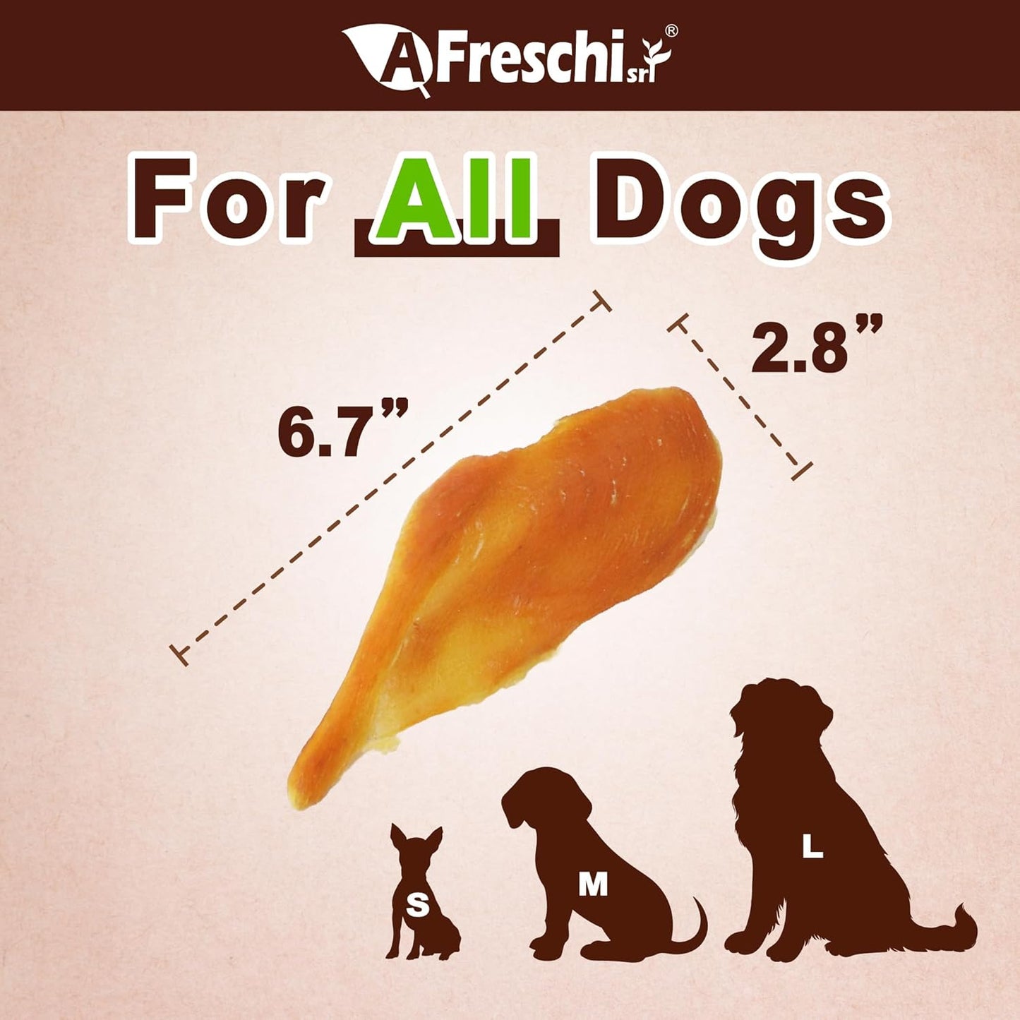AFreschi Natural Chicken Breast Jerky 16 oz, Dog Treats, All Natural, Grain-Free, High-Protein, Low Fat, Healthy & Easily Digestible