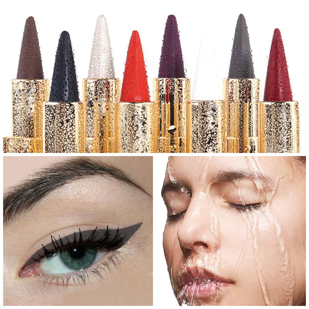evpct 1Pcs Grey Gel Eyeliner Pencil Eye Black Face Paint Stick Makeup Set Waterproof Matte Cream Crayon Eyeliner Pencil Set Cat Eye Liners Eyeshadow Guide delineador de ojos contra el agua