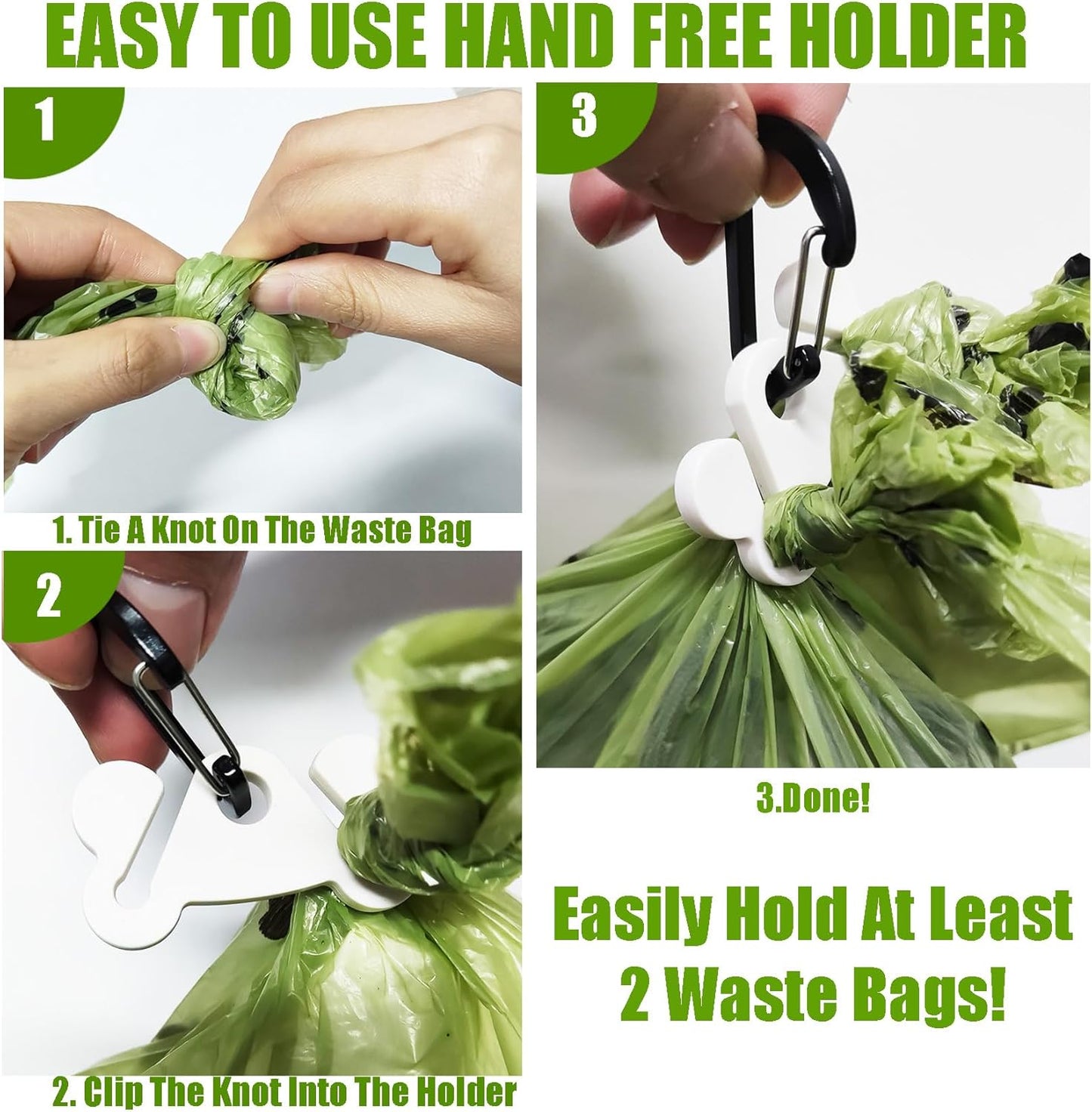 Dog Poop Bag Holder for Leash Attachment Dog Poop Bag Dispenser Dog Waste Bag Dispensers Dog Poop Bag Holders Fit Dog Leash Accessory With Hand Free Holder Carriers,Purple