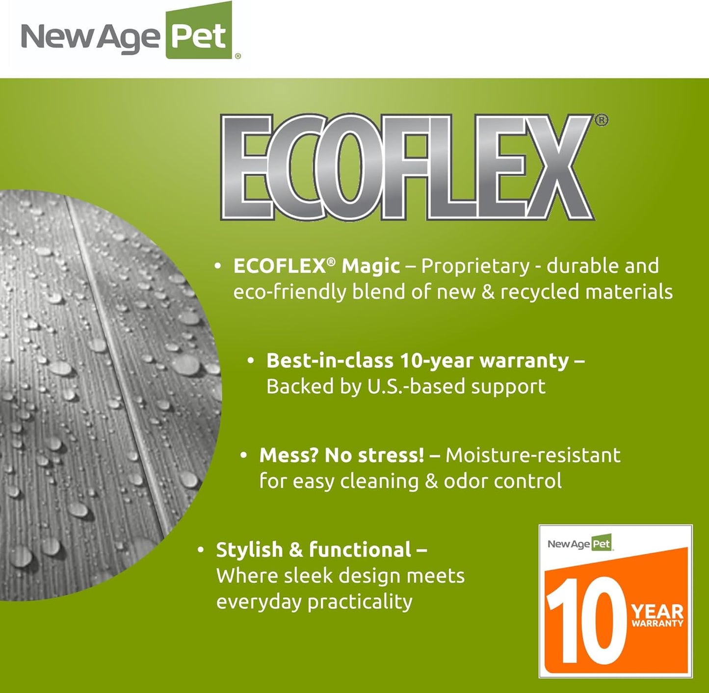 New Age Pet ECOFLEX Dog Crate End Table - Furniture-Style Pet Crate for Crate Trained Dogs - Stainless Steel Tubing & a Latched Closure - 10 Year Manufacturer's Warranty, Medium, Black