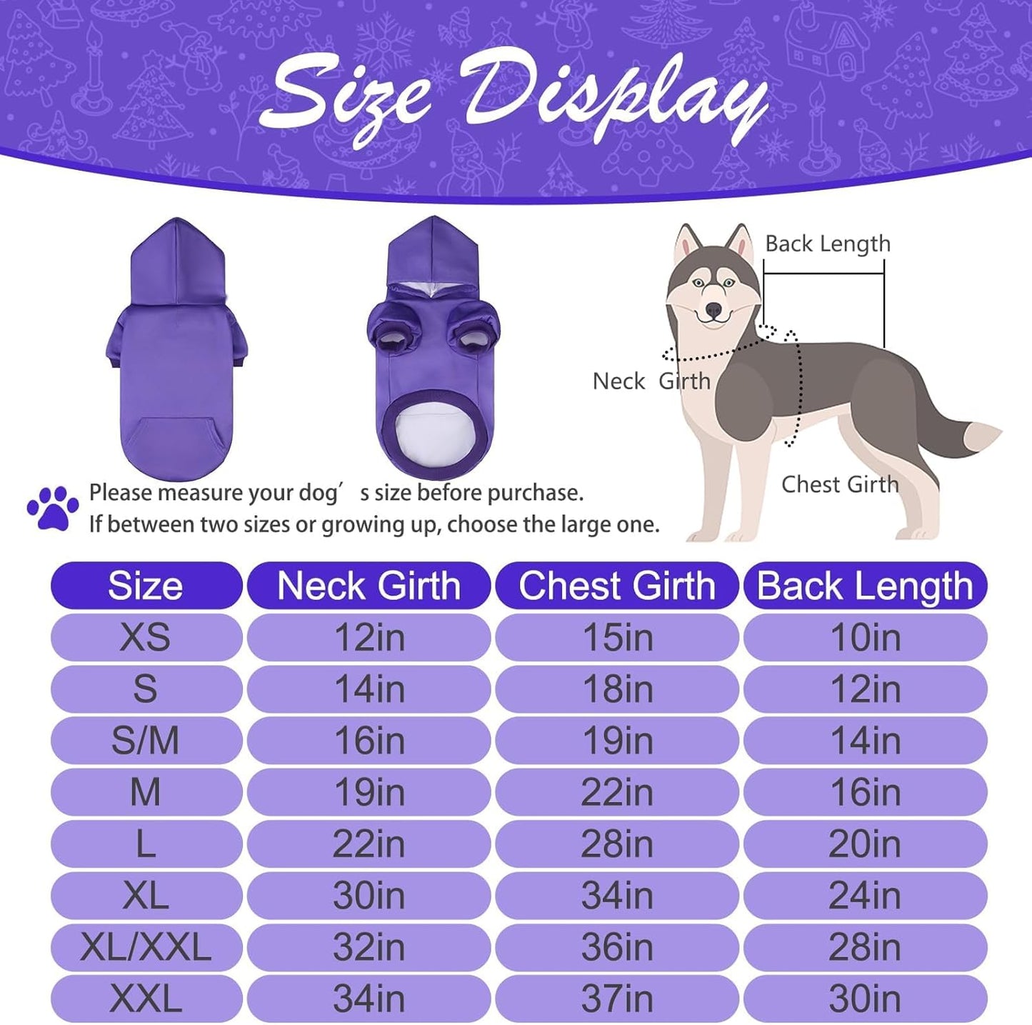 KOOLTAIL Basic Dog Hoodie - Soft & Warm Dog Hoodie Sweater with Leash Hole and Pocket, Dog Winter Coat, Cold Weather Clothes Sweatshirt for Small Medium Large Dogs Puppy Cat Boys Girls Purple S