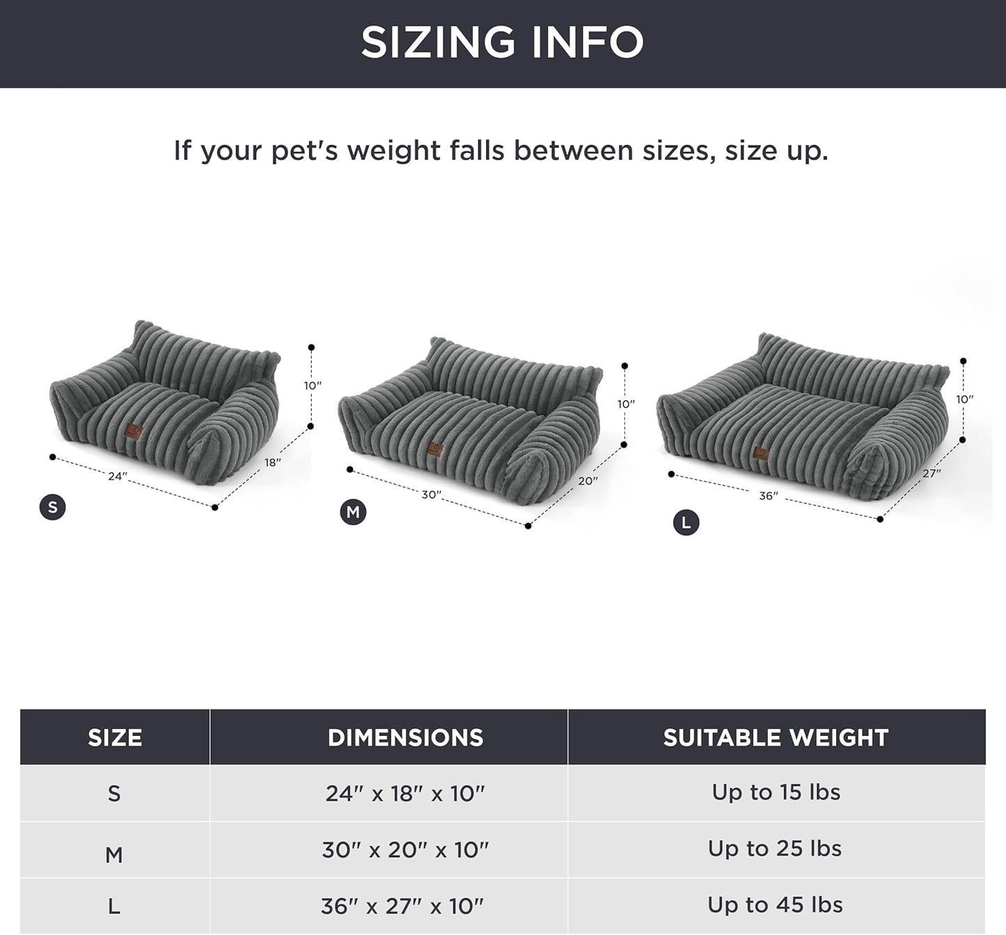 Bedsure Cute Cat Couch for Pets - Fluffy Cat Sofa with Premium Soft Corduroy Fleece, Fuzzy Pet Couch Bed with Removable Washable Cover, Supportive Pet Chair for Indoor Cats, 24inch, Warm Grey