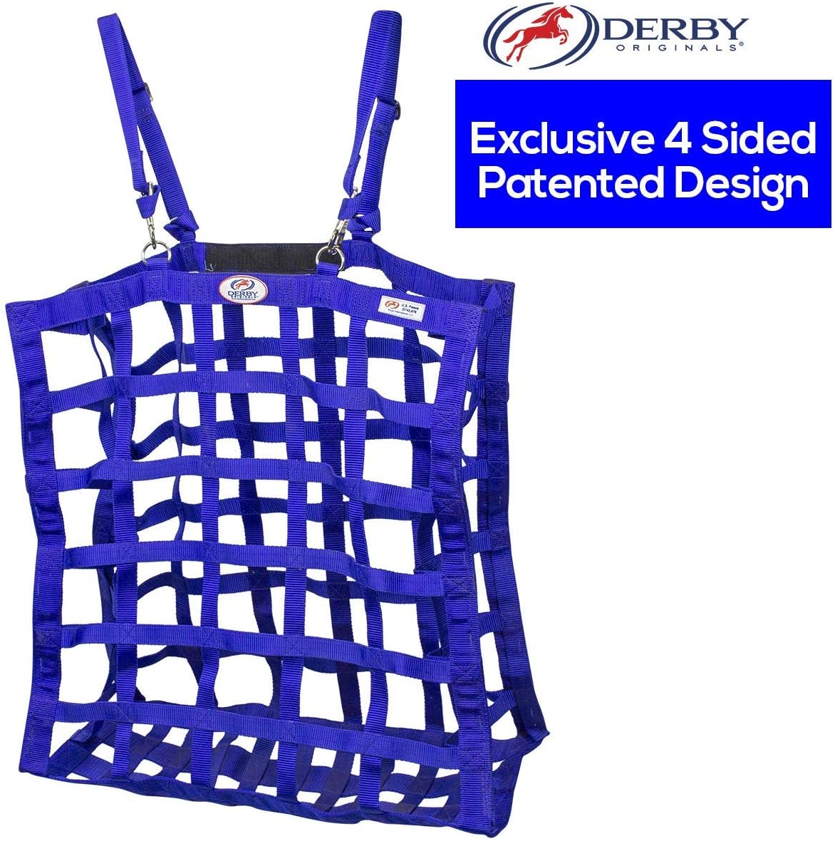 Derby Originals Easy Feeder Horse Hay Bag with Super Tough Bottom and 1 Year Warranty, red, 3"x3.5"