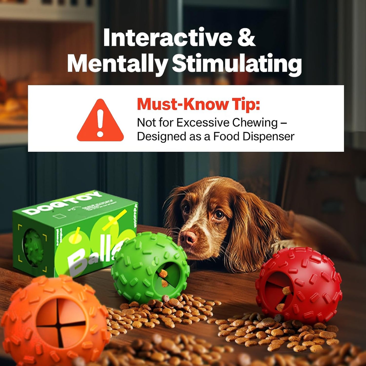 Dog Puzzle Toy 2 Pack – Cognitive Dog Treat Toy,Interactive Dog Toys for Treat Dispensing, Slow Feeder for Mental Stimulation & Anxiety Relief, Puppy Training Toy, Natural Rubber