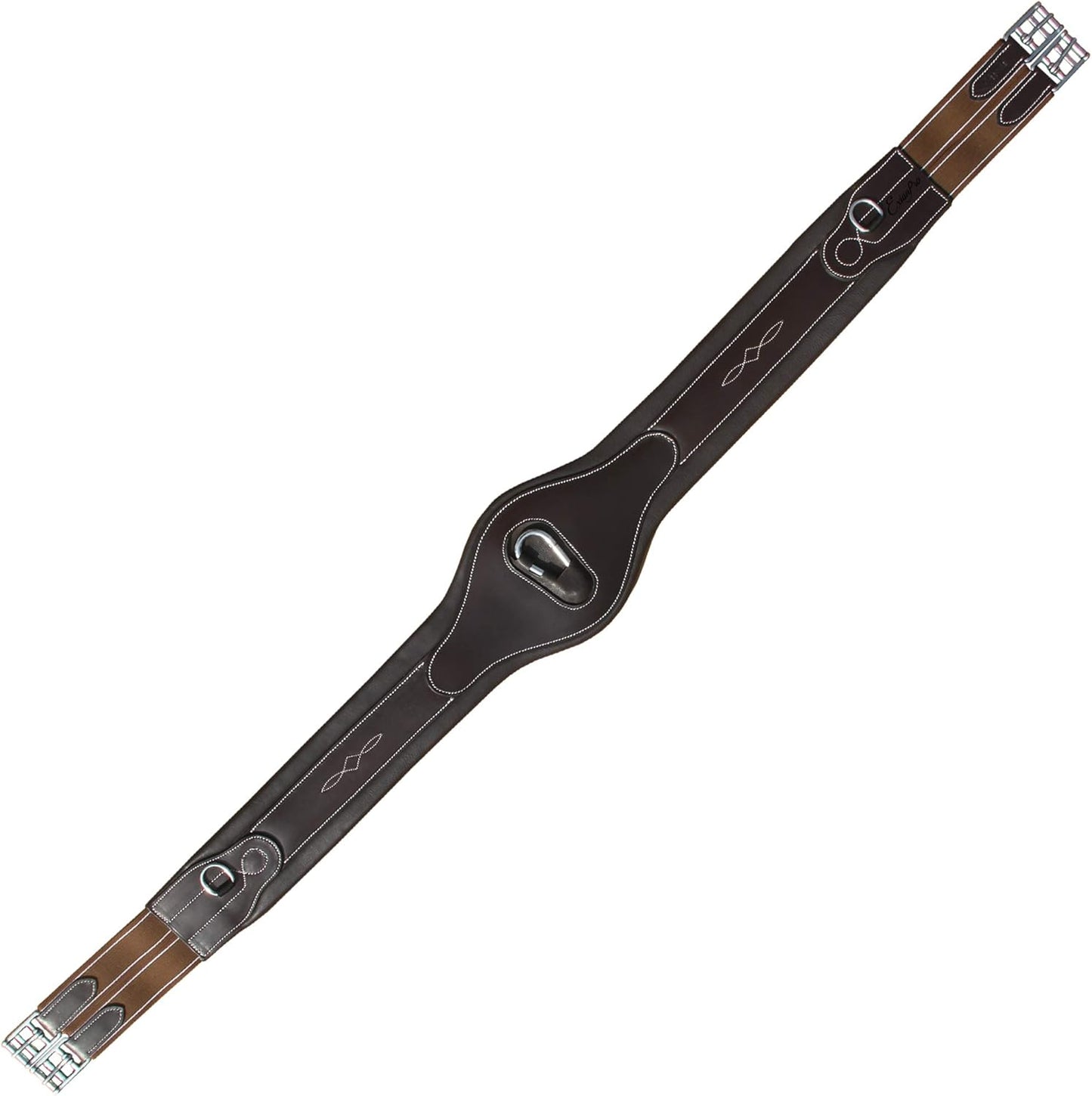 Exion Designer Anatomic Snap Over Lay Girth | Comfortable Leather Horse Girth for English Saddles | Jumping & Riding
