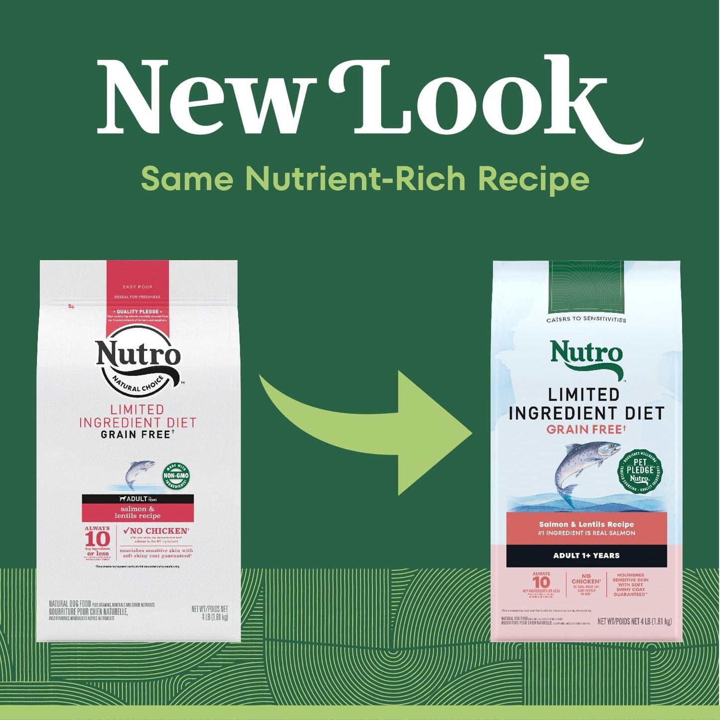 Nutro Limited Ingredient Diet Adult Dry Dog Food, Salmon & Lentils Recipe, 4 lbs.