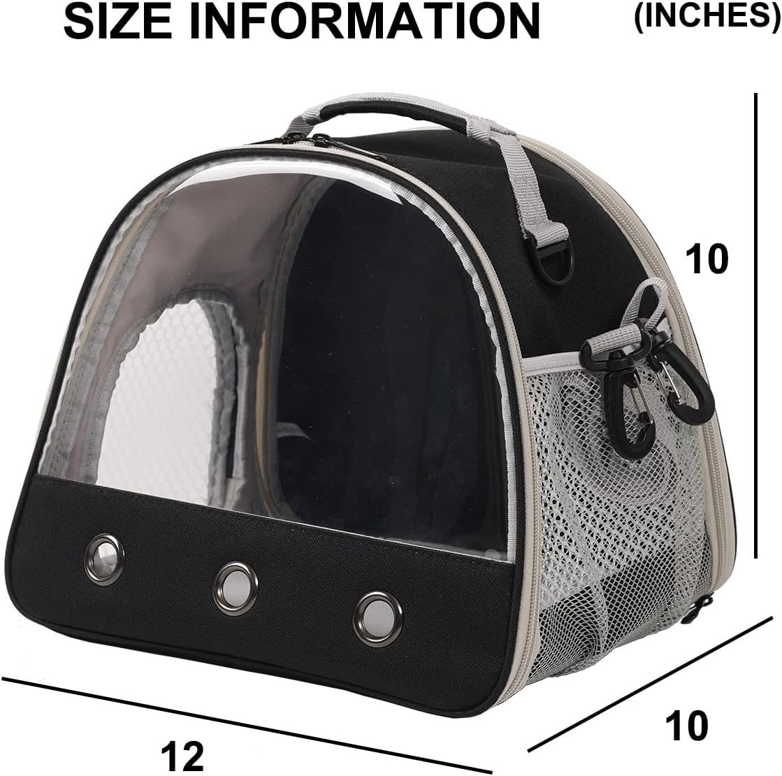 Leopard Gecko Portable Carrier with Leather Harness and Leash Set,Small Animal Travel Cage with Transparent Window,Lizard Carrier for Hamster Rabbit Gerbil Hedgehog Sugar Glider