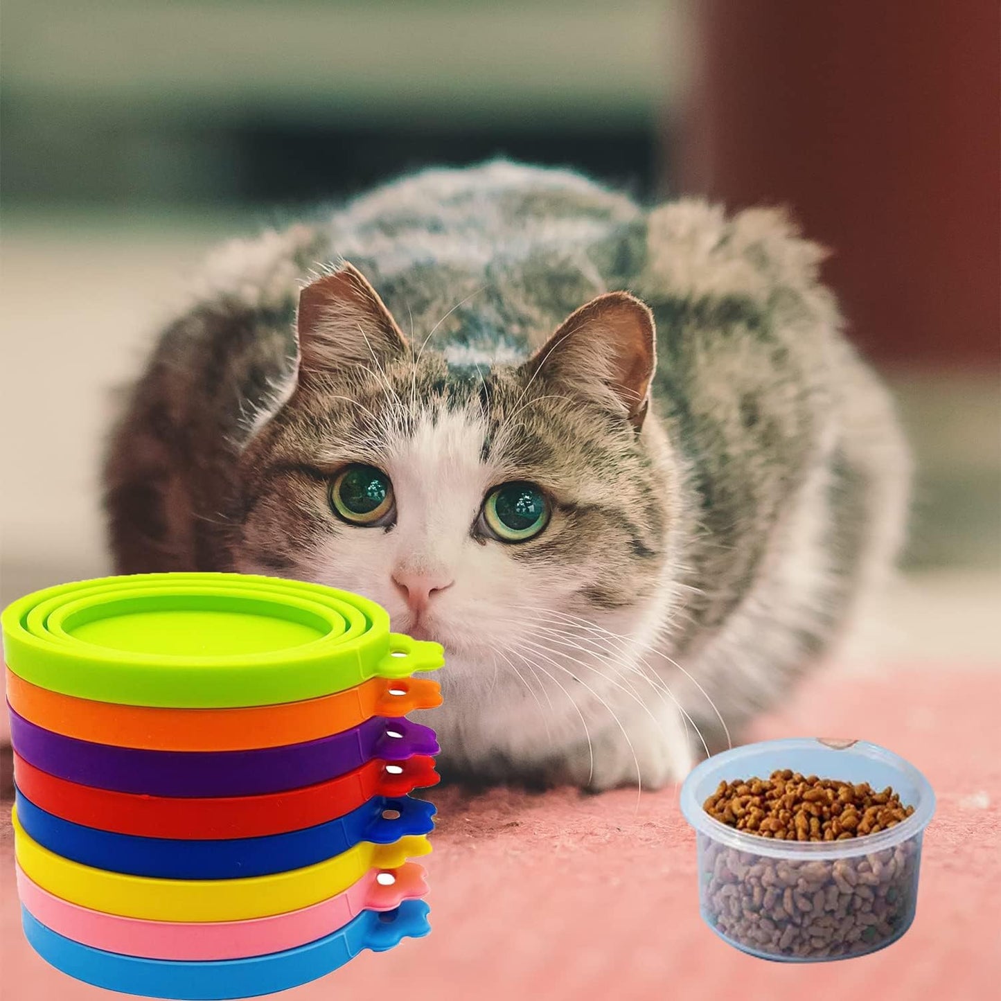 8 Pcs Pet Can Covers, Food Can Lids for All Standard Size Dog Cat Cans.