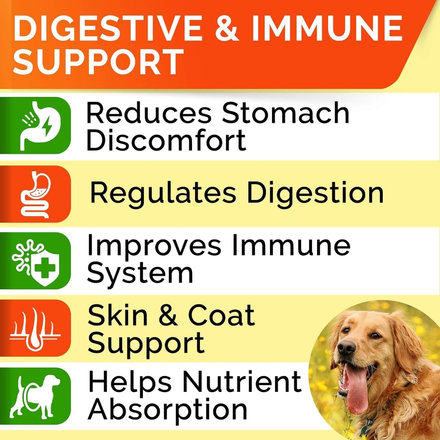 StrellaLab Dog Probiotics Treats for Picky Eaters - Digestive Enzymes + Prebiotics - Chewable Fiber Supplement - Allergy, Diarrhea, Gas, Constipation, Upset Stomach Relief - Improve Digestion&Immunit